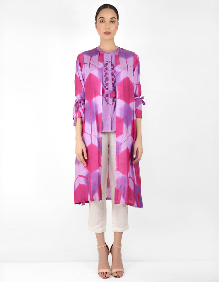 Kaleidoscopic jacket and shirt - Lavender & Mauve