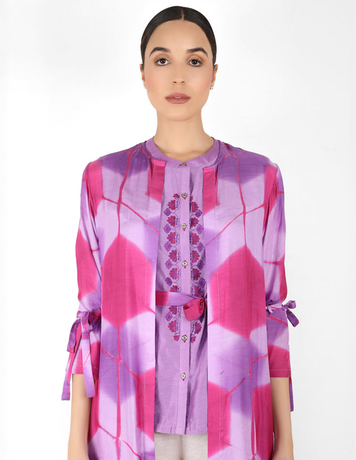 Kaleidoscopic jacket and shirt - Lavender & Mauve