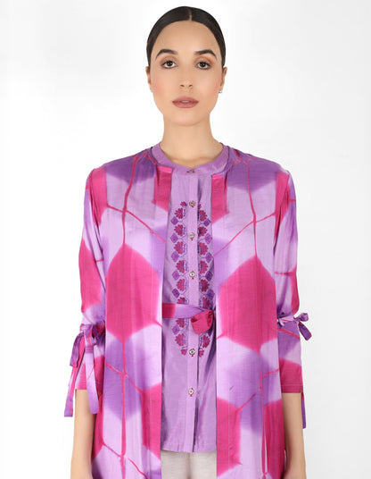 Kaleidoscopic jacket and shirt - Lavender & Mauve