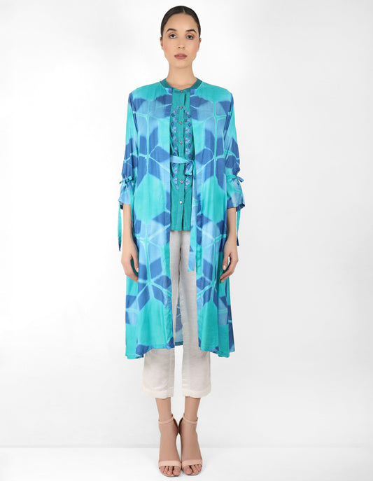 Kaleidoscopic jacket and shirt - Blue