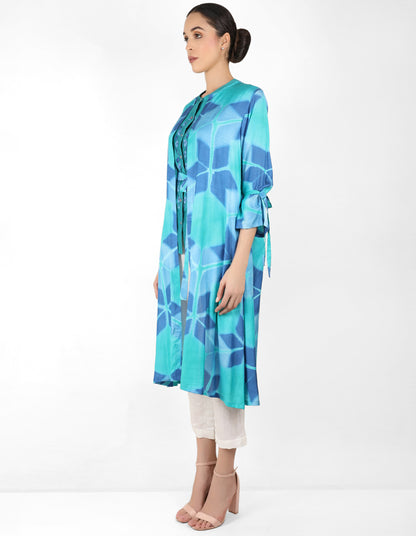 Kaleidoscopic jacket and shirt - Blue