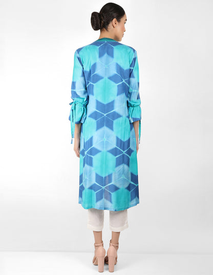 Kaleidoscopic jacket and shirt - Blue
