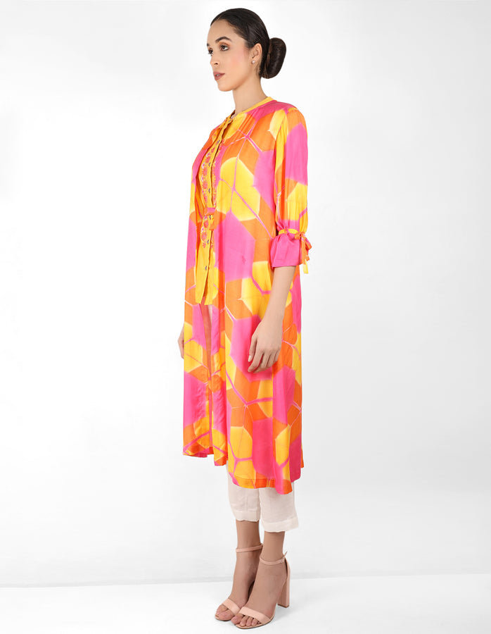 Kaleidoscopic jacket and shirt - Orange, Pink & Yellow