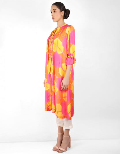 Kaleidoscopic jacket and shirt - Orange, Pink & Yellow