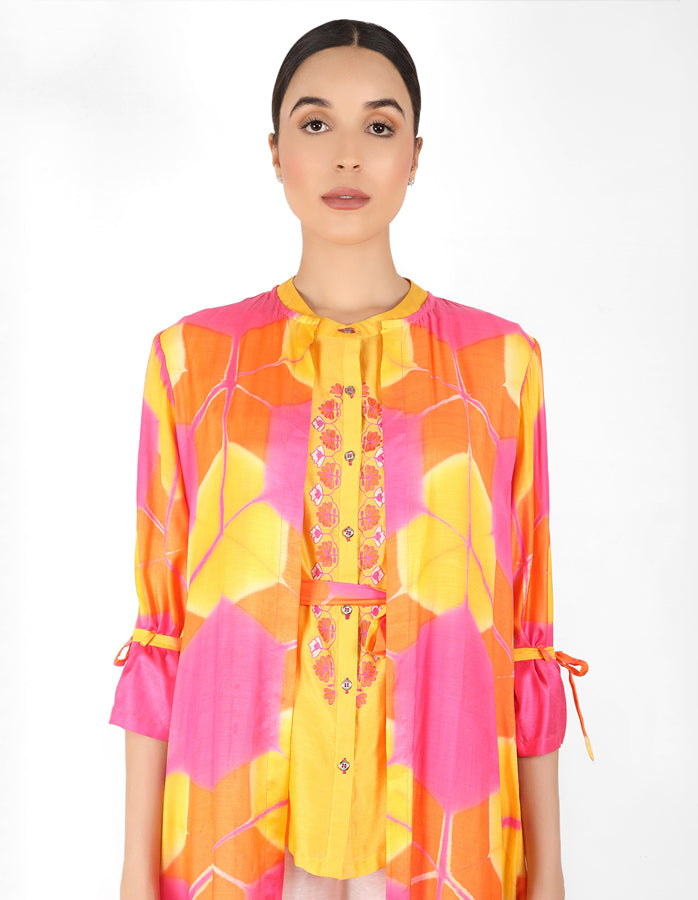 Kaleidoscopic jacket and shirt - Orange, Pink & Yellow