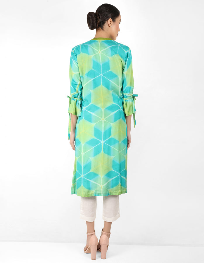Kaleidoscopic jacket and shirt - Blue & Green