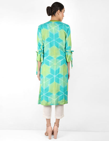 Kaleidoscopic jacket and shirt - Blue & Green