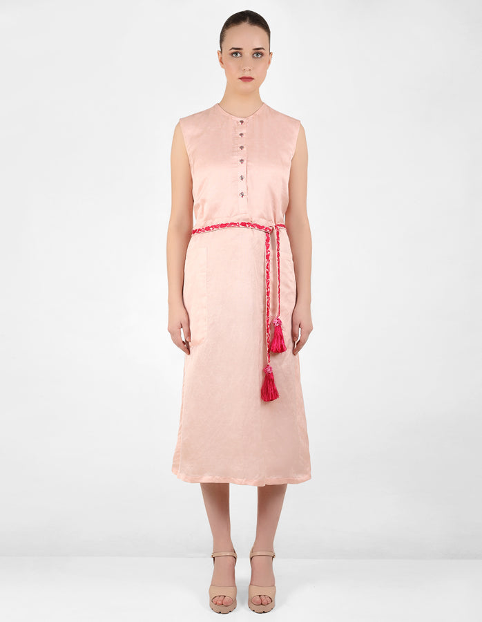 Geometric wave stripe floral jacket - Rose Gold