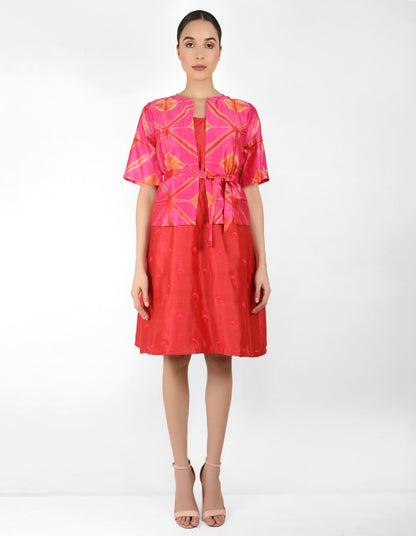 Kaleidoscopic jacket tunic - Fuchsia - Pink & Red