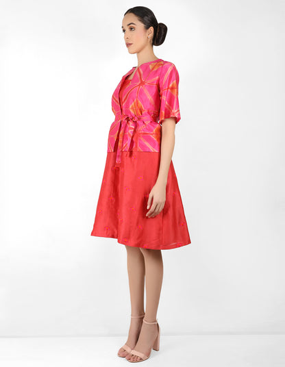 Kaleidoscopic jacket tunic - Fuchsia - Pink & Red