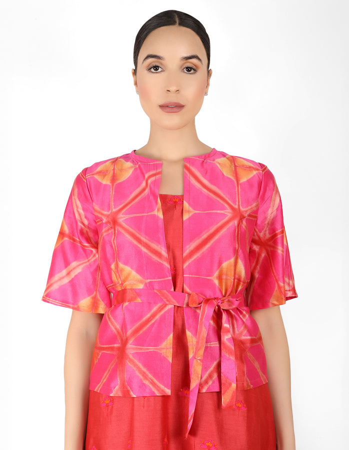 Kaleidoscopic jacket tunic - Fuchsia - Pink & Red