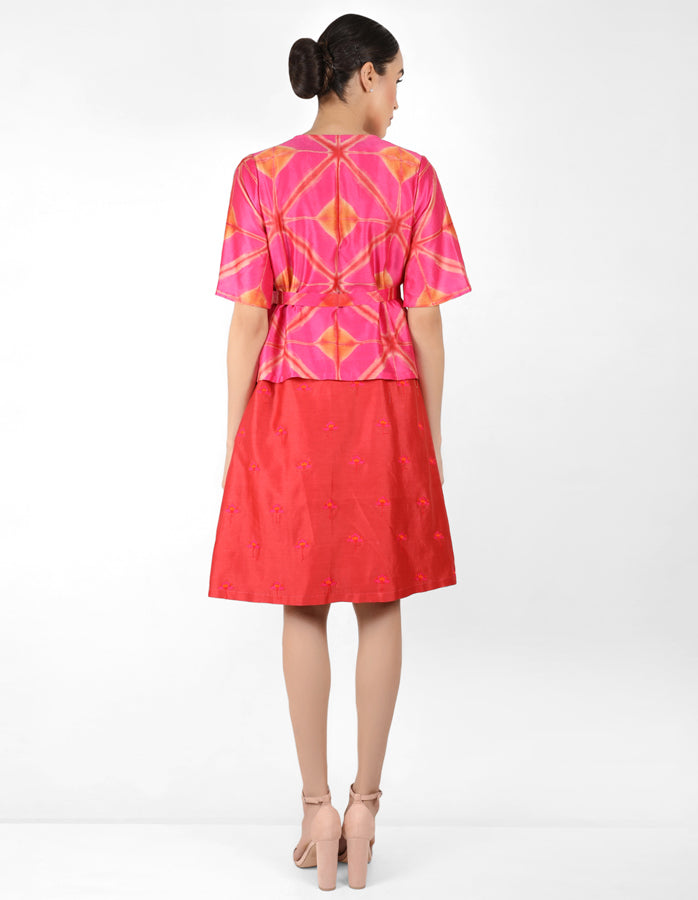 Kaleidoscopic jacket tunic - Fuchsia - Pink & Red