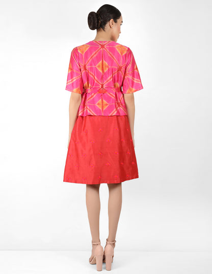 Kaleidoscopic jacket tunic - Fuchsia - Pink & Red