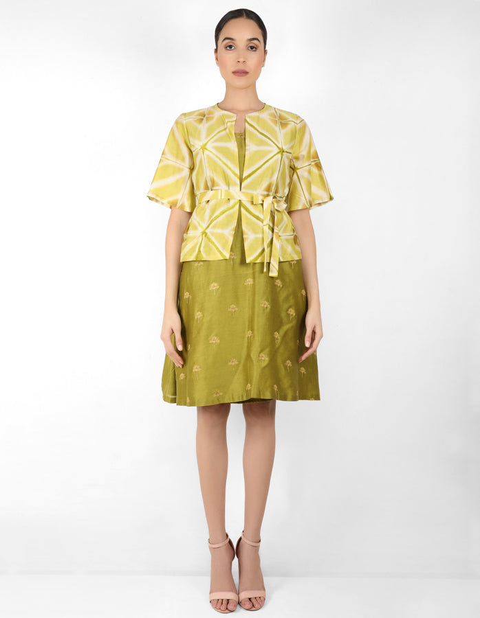 Kaleidoscopic jacket tunic - Mehendi & Green