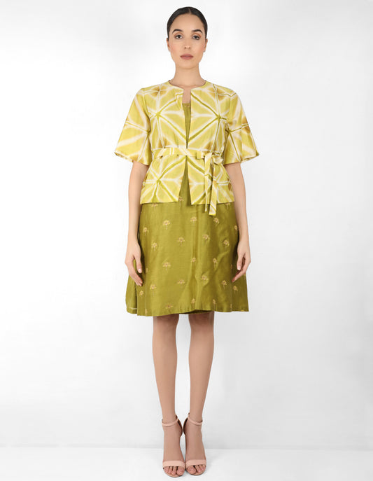 Kaleidoscopic jacket tunic - Mehendi & Green