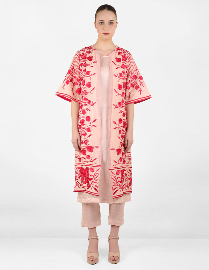 The falling tulip long jacket - Rose Gold