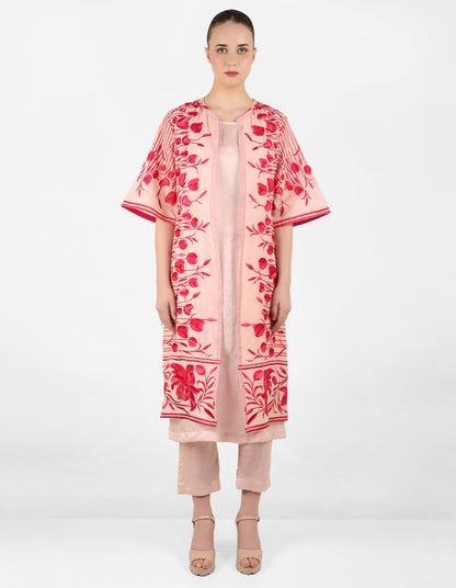 The falling tulip long jacket - Rose Gold