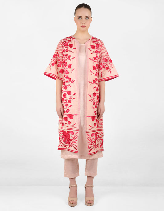 The falling tulip long jacket - Rose Gold