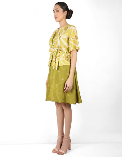 Kaleidoscopic jacket tunic - Mehendi & Green