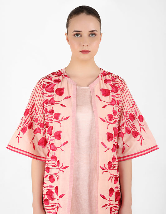 The falling tulip long jacket - Rose Gold