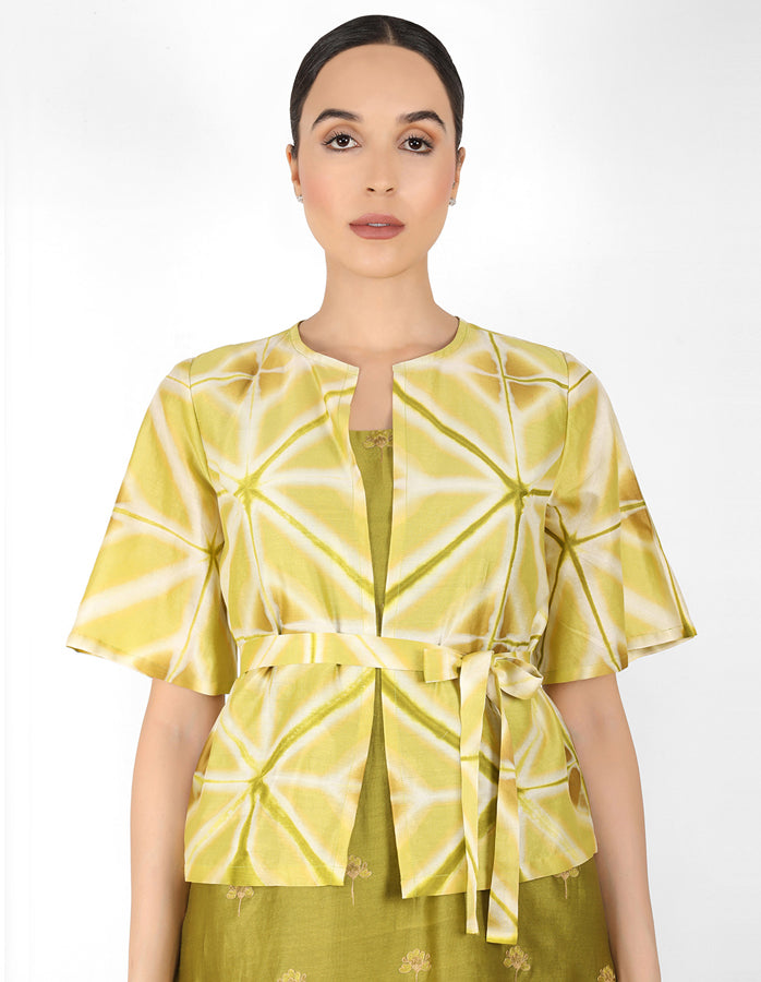 Kaleidoscopic jacket tunic - Mehendi & Green