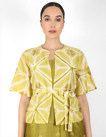 Kaleidoscopic jacket tunic - Mehendi & Green