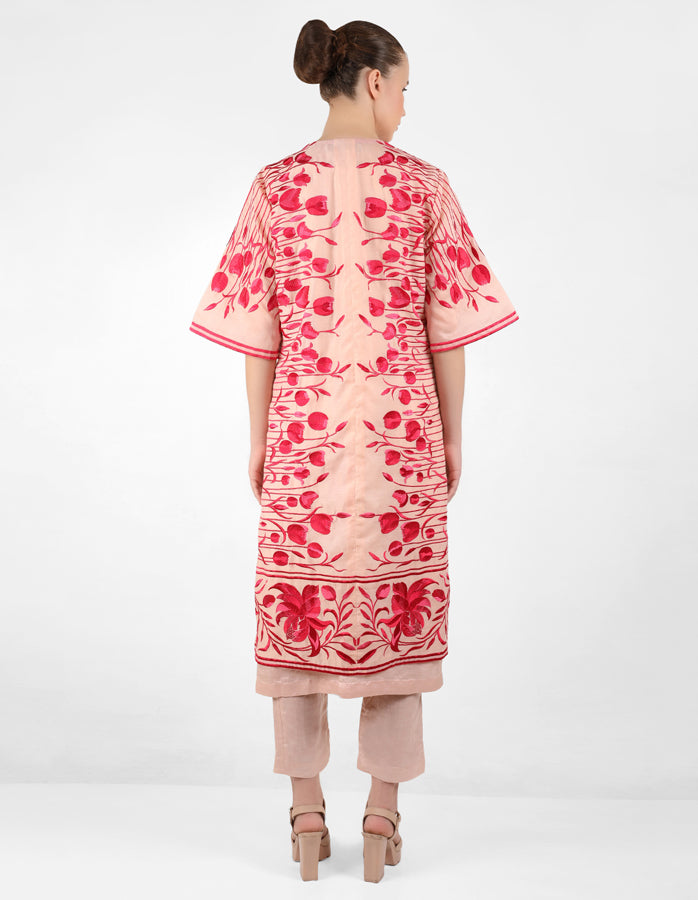 The falling tulip long jacket - Rose Gold