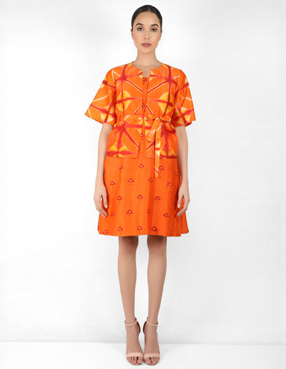 Kaleidoscopic jacket tunic - Orange