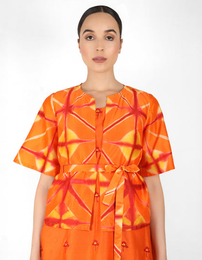 Kaleidoscopic jacket tunic - Orange