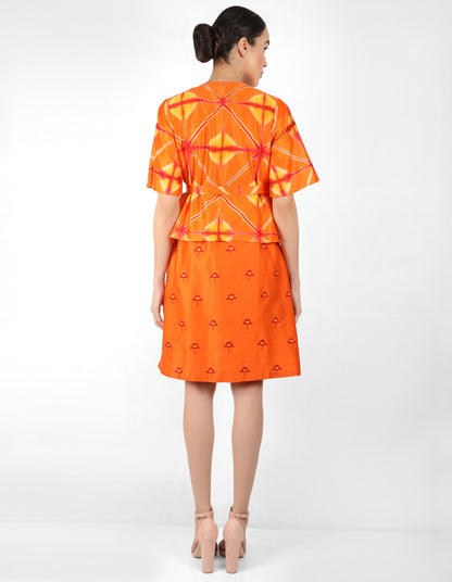 Kaleidoscopic jacket tunic - Orange