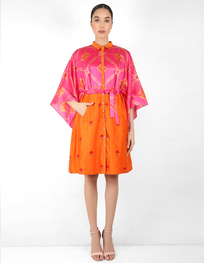 Kaleidoscopic shirt tunic - Orange & Red