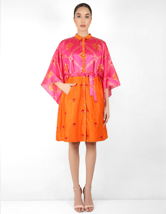 Kaleidoscopic shirt tunic - Orange & Red