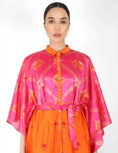 Kaleidoscopic shirt tunic - Orange & Red
