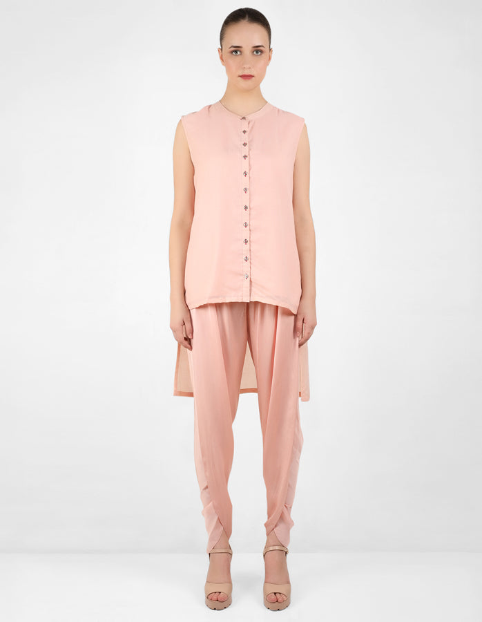 Multi directional stripe floral jacket - Rose Gold