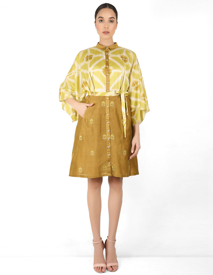 Kaleidoscopic shirt tunic - Dusty & Green
