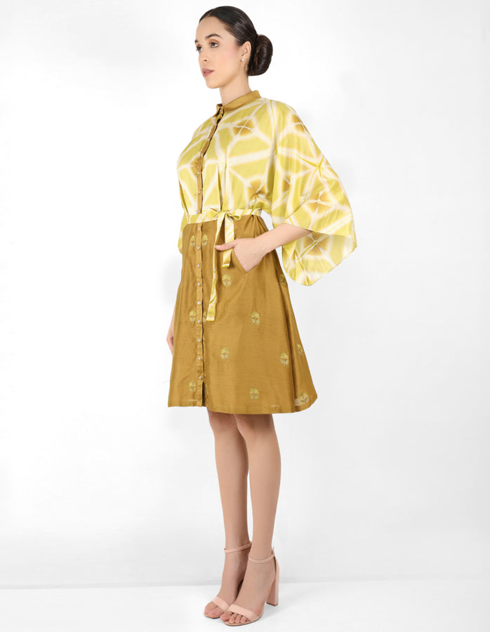Kaleidoscopic shirt tunic - Dusty & Green