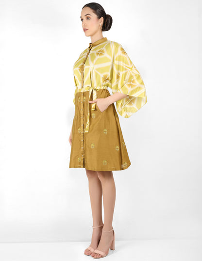 Kaleidoscopic shirt tunic - Dusty & Green