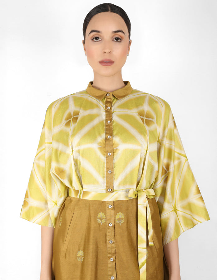 Kaleidoscopic shirt tunic - Dusty & Green