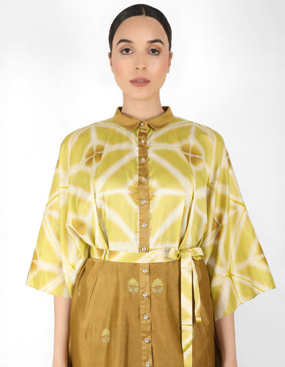Kaleidoscopic shirt tunic - Dusty & Green
