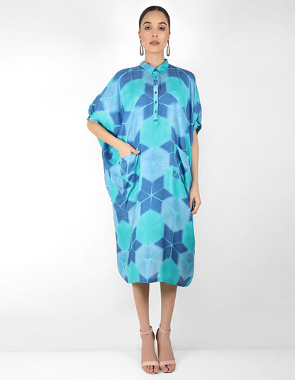 Kaleidoscopic Kaftan shirt - Blue