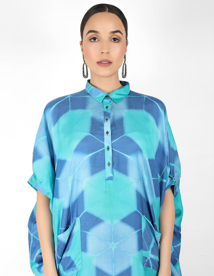 Kaleidoscopic Kaftan shirt - Blue