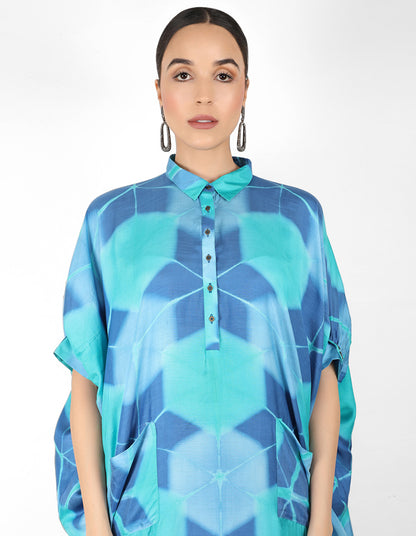 Kaleidoscopic Kaftan shirt - Blue