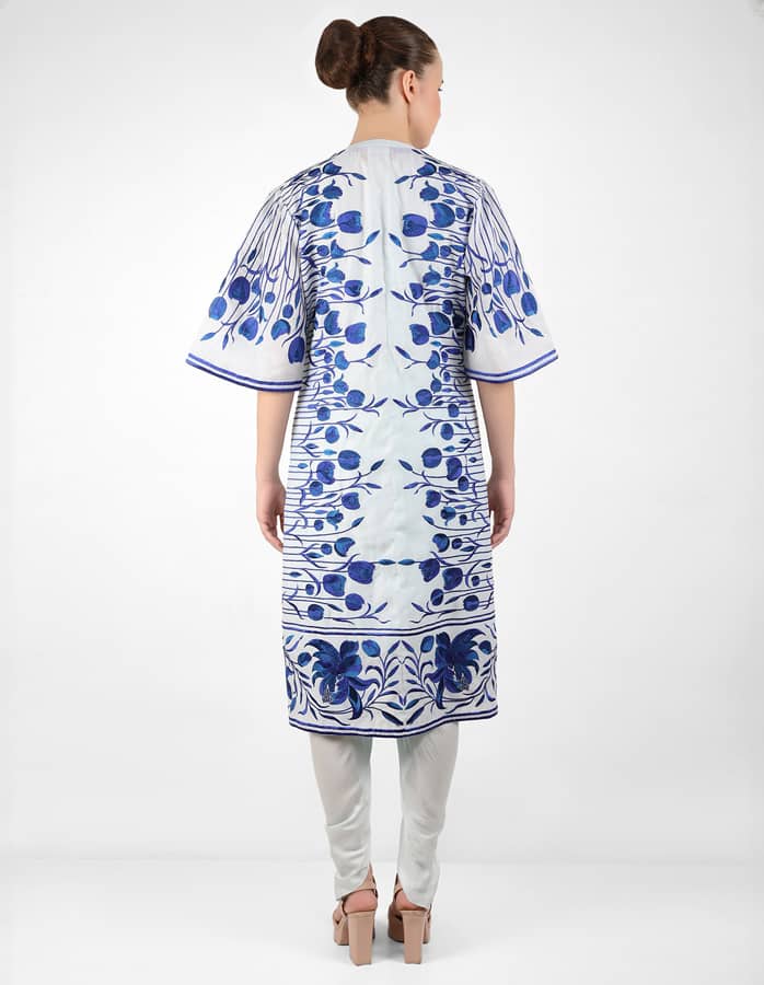 The falling tulip long jacket - Blue