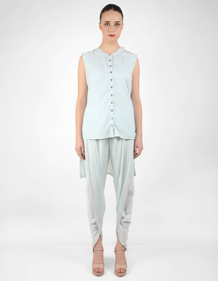 The falling tulip long jacket - Blue