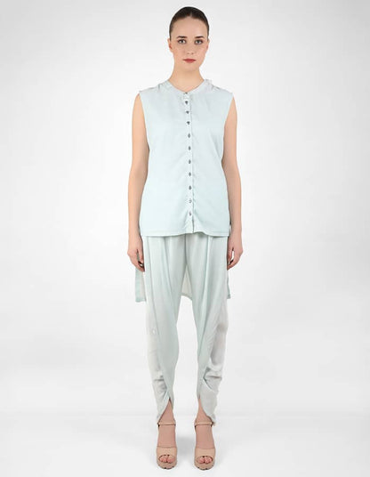The falling tulip long jacket - Blue