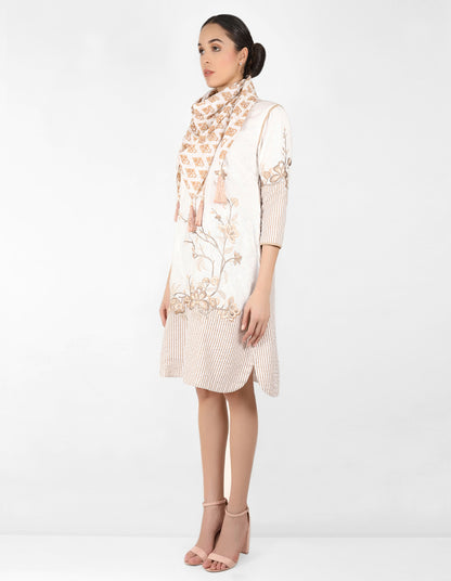 The Floralipe Tunic Dress - Beige