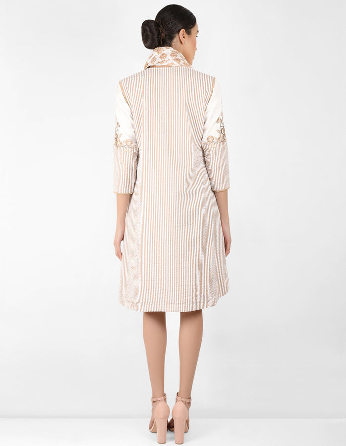 The Floralipe Tunic Dress - Beige
