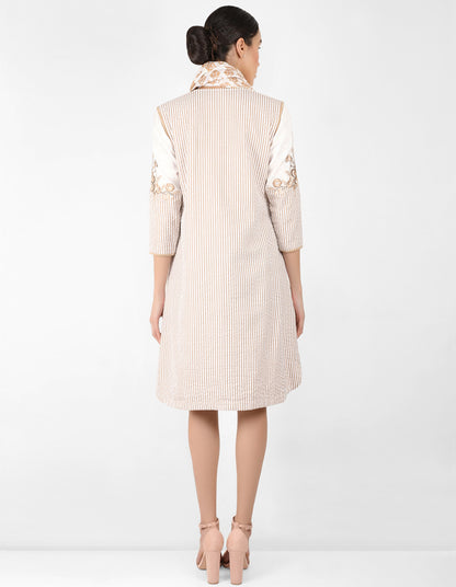 The Floralipe Tunic Dress - Beige