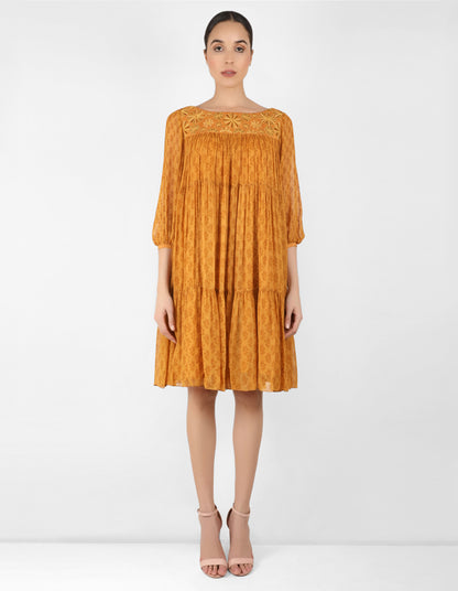 The bohemian yoke dress - Mustard