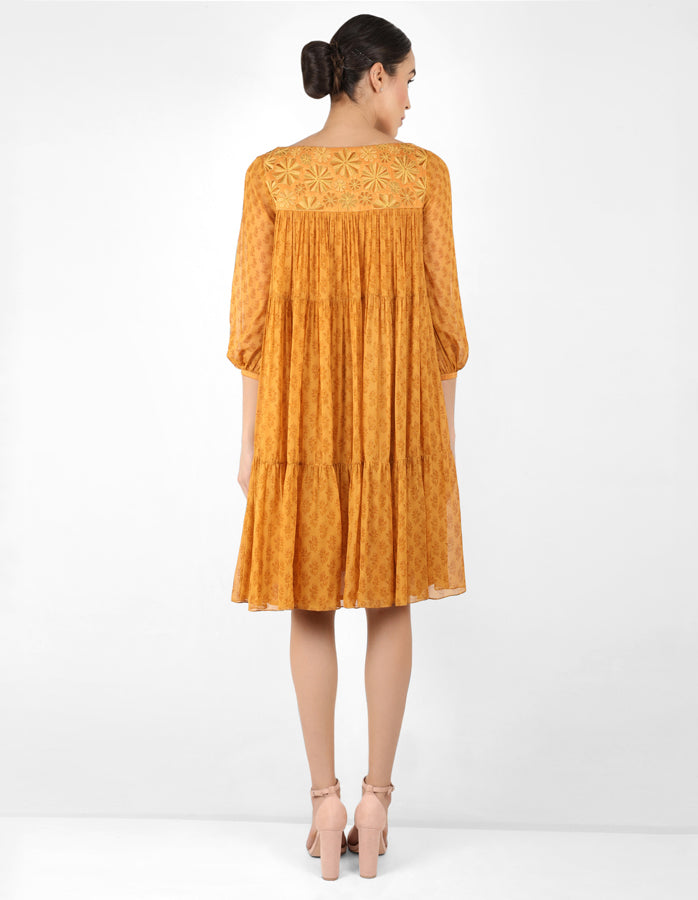 The bohemian yoke dress - Mustard